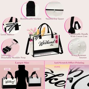 Sacs à bandoulière en toile grande capacité personnalisés pour la fête des mères, cadeaux pour les enseignants, sacs de plage et de shopping - Product Image 3