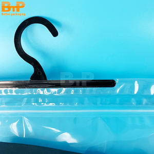 Sacs refermables personnalisés imprimés avec fermeture éclair, sacs en plastique transparent Mylar avec cintre, sacs d'emballage pour vêtements - Product Image 4