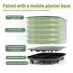 Jardinière surélevée pour balcon extérieur, toit, plantation de fleurs et de légumes, bac à fleurs, bac à plantes <span class=keywords><strong>en</strong></span> métal mobile - Product Image 5