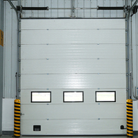 Porte sectionnelle industrielle en acier avec fenêtre de vision transparente pour usage en cour