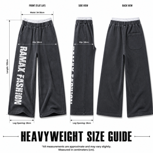 Pantalon de survêtement personnalisé pour homme, délavé aux pigments, avec double ceinture, imprimé lettres verticales effet usé, poches latérales, coupe ample et jambe large - Product Image 2