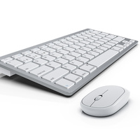 Kit clavier et souris sans fil ABS mini pour PC de bureau, ordinateur portable, sensation métallique, clavier et souris combo pour le travail