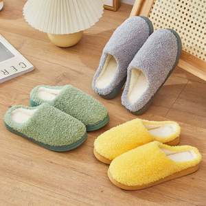 Nouvelles pantoufles chaudes, mode concise, couple, hiver, enveloppe de pieds, pantoufles moelleuses, antidérapantes, pour femmes et hommes, pantoufles plates d'intérieur - Product Image 3