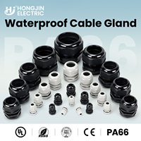 Prensaestopas de nailon de grado económico, impermeable IP68, rosca M25, de plástico PA6, negro/gris, CE RoHS para paneles de energía industriales