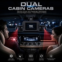Caméra embarquée 2K à quatre objectifs avec Wi-Fi intégré, contrôle par application, écran IPS 3 pouces, Type-C, 128 Go, enregistrement en boucle H.265, enregistreur vidéo G, garantie 1 an