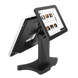 Hot Sell All In One Pos Systems Pos Manufacturer 15 Dual Screen with 10inch customer display