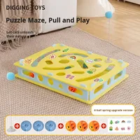 Mainan Puzzle Kucing Kartun Plastik, Tongkat Penggoda Berbunyi, Penghasil Suara, Hiburan Mandiri, Kesenangan Anak Kucing