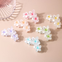 Lot de 12 pinces à cheveux en plastique écologiques de 8 cm, motif floral, pour femmes et filles, accessoires pour cheveux, pinces à cheveux de type requin