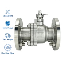 Vanne à boisseau sphérique sanitaire en acier inoxydable à bride, résistante à la corrosion, 1/2 pouce, PN40, pour conduites et bassins d'eau