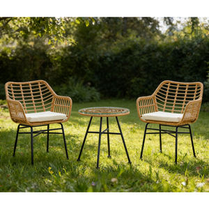 Juego de Mesa y <span class=keywords><strong>Sillas</strong></span> de Jardín Clásico Impermeable, con Estructura de Metal, Mimbre de Ratán, para Patio, Restaurante, Moderno, para Exteriores - Product Image 3