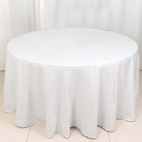 Nappes de mariage rondes en polyester tissé blanc de qualité supérieure, personnalisables, vente en gros