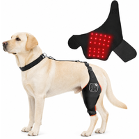 Attelle de genou durable et portable pour chien avec thérapie par lumière rouge, boucle de collier, pour la guérison des lésions du ligament croisé arrière (LCA) et de l'arthrite, protection des pattes arrière pour animaux de compagnie