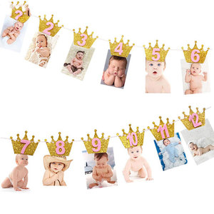 Banderines Digitales para Cumpleaños <span class=keywords><strong>de</strong></span> Bebé, <span class=keywords><strong>Guirnalda</strong></span> <span class=keywords><strong>de</strong></span> <span class=keywords><strong>Fotos</strong></span> <span class=keywords><strong>de</strong></span> 12 Meses, Decoración para Baby Shower, <span class=keywords><strong>Guirnalda</strong></span> <span class=keywords><strong>de</strong></span> Papel para Niño o Niña, Suministros para Fiesta <span class=keywords><strong>de</strong></span> Primer Cumpleaños - Product Image 4