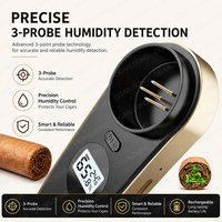 Cigarloong Nouveau Hygromètre à Cigares Portable Multifonctionnel avec Longue Durée de Vie de la Batterie Accessoire pour Cigares Testeur d'Humidité pour Cigares