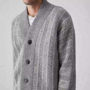 Automne et hiver hommes Cardigan pull manteau personnalisé laine décontracté mode hommes tricoté Cardigan pull manteau - Product Image 5