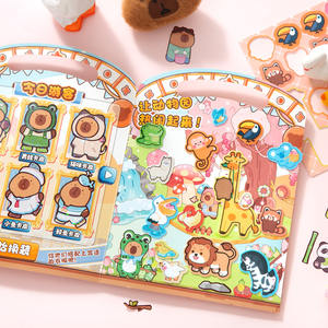 Simno lindo PVC Capybara Jelly pegatina hecha a mano dibujos animados libro silencioso papelería regalos educación juguete pegatina libro - Product Image 6