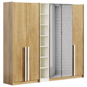 Ensemble de meubles de chambre à coucher modernes de luxe avec lit, armoire, coiffeuse, miroir sur pied, tabouret de vanité Santos WOODEX pour la chambre à coucher - Product Image 2