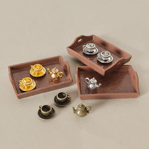 Modèle de théière miniature pour <span class=keywords><strong>maison</strong></span> de poupée et ornement de tasse à thé, accessoires miniatures pour plateau de scène de bureau DIY - Product Image 2