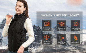 แจ็กเก็ตอุ่นให้ความอบอุ่นปรับได้สำหรับผู้หญิงแจ็กเก็ตให้ความอบอุ่นไฟฟ้าปรับได้น้ำหนักเบามีช่อง USB ชาร์จไฟได้สำหรับฤดูหนาว - Product Image 2
