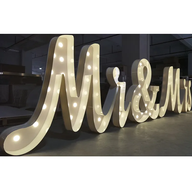 Evento Party Stage Led Lights Logo Outdoor acrilico Decor Wedding Neon Sign Light Up Marquee Letters