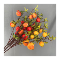 JIN PENG 7-koppige kunstmatige granaatappelplant, aromatisch en levensecht fruit voor thuis, kerst- en bruiloftdecoratie