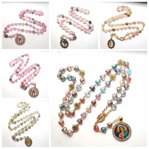 Chapelet Catholique de Prière <span class=keywords><strong>avec</strong></span> Amulette Vierge <span class=keywords><strong>Marie</strong></span> pour Pendentif Croix, Collier Mural - Product Image 2
