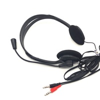 Headset Call Center Berkabel 3.5mm Over-Ear Harga Pabrik Murah dengan Mic untuk PC/Laptop, Penggunaan Bisnis, Perjalanan & Olahraga, Kontrol Volume
