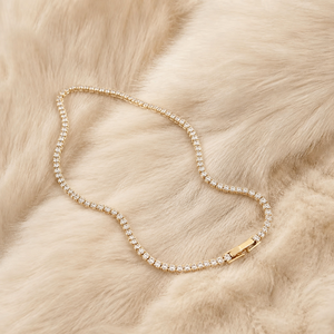 Collier chaîne tennis plaqué or avec zircone cubique, élégant, pour femme, personnalisable, vente en gros OEM/ODM - Product Image 3