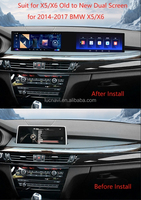 Autoradio GPS Stéréo Navigation Android à Double Écran 8+128G 21 Pouces Grand Écran pour Lecteur Multimédia pour BMW X5/X6 F15/F16