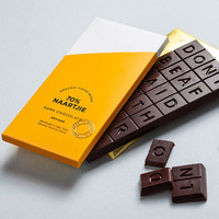 Emballage plat imprimé personnalisé en papier écologique Kraft pour enfants, boîte de Bar à chocolat, boîte d'emballage en papier cadeau personnalisée, boîte bleue