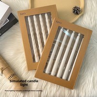 Bougie LED en plastique à longue tige pour les fêtes, restaurants occidentaux, veilleuses, dîners aux chandelles, réunions et décoration intérieure