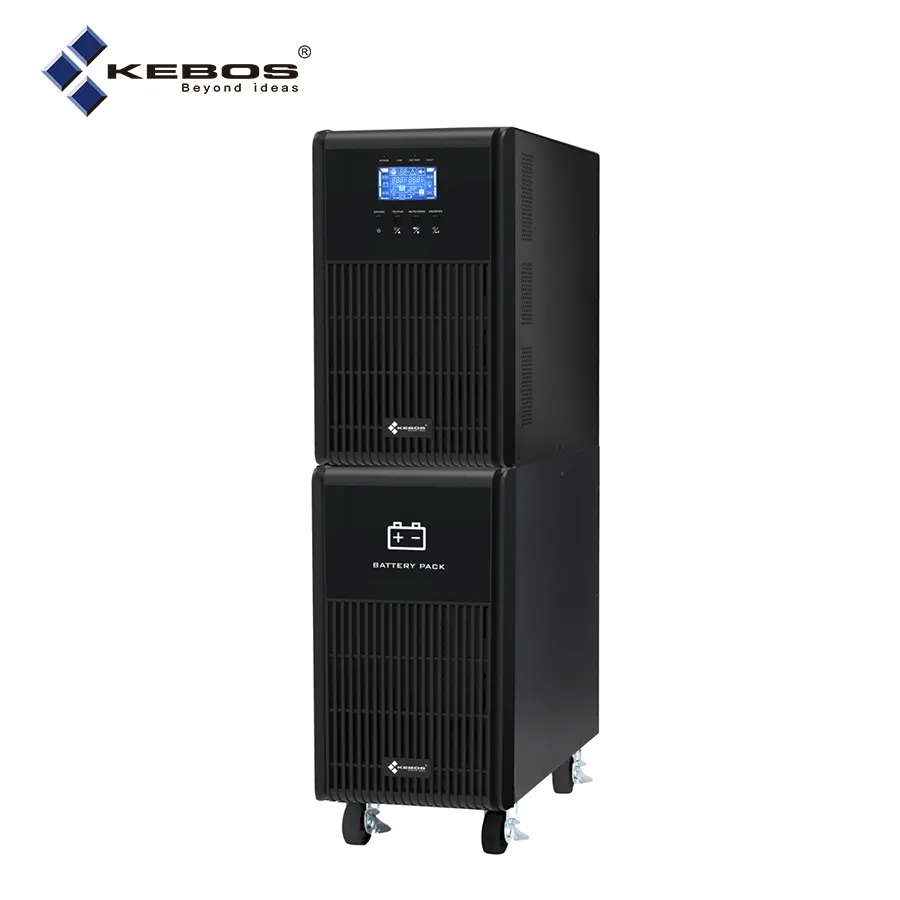 Kebos GH11-1K (L) 1kVA gelombang sinus murni tanpa gangguan sistem UPS baterai asam timbal menara Online fase tunggal untuk sever