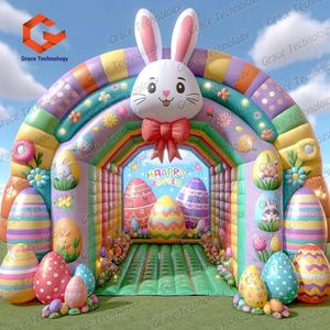 Arche gonflable colorée de lapin de Pâques arc gonflable d'oeuf de lapin pour la décoration de fête de pelouse de jardin de printemps - Product Image 3