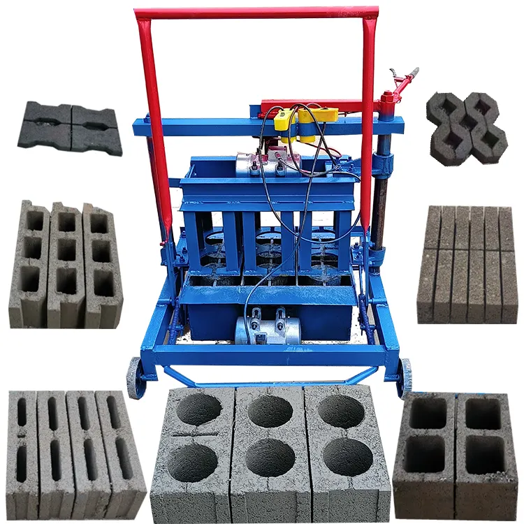 Hollow brick mold paver moulding fly ash cinder concrete cement block making machine manual