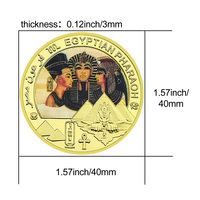 Médaille commémorative en fonte plaquée or du pharaon égyptien - Cadeau souvenir de la collection de l'Égypte ancienne