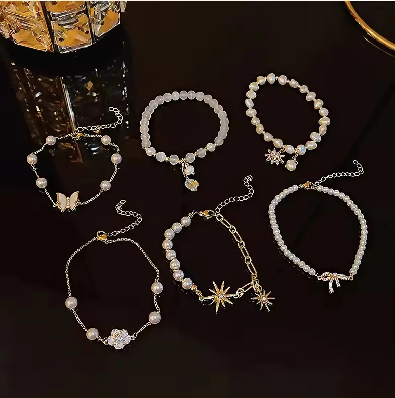 Mode Schmuck Perlen-Armband Prominente Design einfacher Zirkon koreanische Nische modisches Armband tägliches Tragen Damen-Geschenk für Mädchen