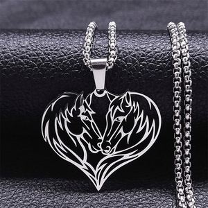 Amour Cheval Couple Pull Collier Personnalité All-match Titane Acier Automne et Hiver Chandail Pendentif Style Simple - Product Image 1