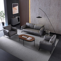 Canapé modulaire en cuir de haute qualité à trois places, style minimaliste moderne, éponge haute densité pour la maison, le bureau, l'appartement, le salon