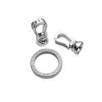Prix de gros clip rond en vrac bijoux à bricoler soi-même fermoir double connecteur accessoires bracelet serrure fermoirs en argent sterling pour collier