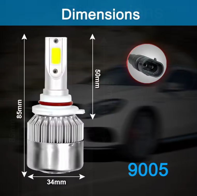CAR-REFINE C6 36W 8000LM LED Headlight Bulbs, H1 H3 H7 H8 H9 H10 H11 880 881 9005 9006 High-Brightness Automotive Headlight Conversion Kit - View 3