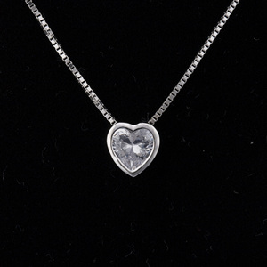 फैशन 925 स्टर्लिंग जेम्स्टोन महिला चेन पेलेंट कस्टम सिल्वर हार - Product Image 3