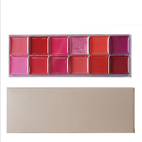 Palette de gloss à lèvres crème minérale 12 couleurs, ensemble de maquillage pour les lèvres imperméable avec hydratant