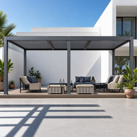 Pergola Bioclimatique Motorisée en Aluminium Écologique, Résistante au Vent et aux Intempéries, Idéale pour Restaurant au Bord de la Piscine et Utilisation Extérieure