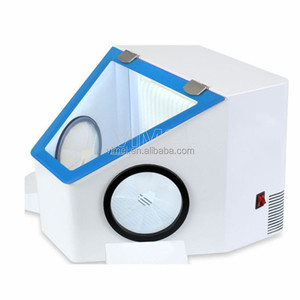 LED Shadowless Large Space Dental Lab Products clinic Vacuum dust Collector box sandblasting protector box Carving operation box