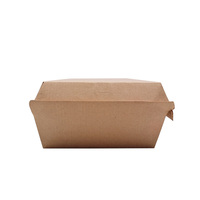 Boîtes plates personnalisées écologiques pour emballages de restauration rapide, hamburgers, frites, déjeuner, en papier kraft, matériaux recyclés