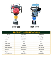 Compacteur à piston diesel HCR-125D 12KN, machine de compactage à impact, prix usine, distributeur