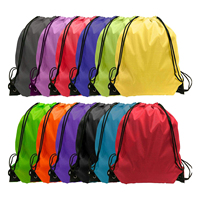Sac à cordon en polyester robuste multicolore, sac à dos de sport en vrac avec œillets d'angle en PU
