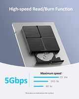 Offerta Speciale: Unità Blu-ray Esterna USB 3.0 Type-C, Masterizzatore Blu-ray Portatile Plug & Play, Lettore/Scrittore BD DVD CD per PC, Vendita all'Ingrosso