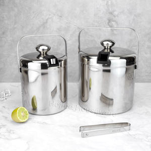 Cubo de hielo aislado de doble pared de 3L, asa de transporte, bañera para bebidas, orificio de drenaje de acero inoxidable, contenedor de <span class=keywords><strong>cubitos</strong></span> de hielo <span class=keywords><strong>con</strong></span> <span class=keywords><strong>tapa</strong></span> de pinzas para hielo - Product Image 5
