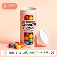 Tubo de Papel Personalizado con Doble Ventana para Dulces, Chicles, Chocolate, Menta, OEM, Cilindro de Confitería, Envase para Snacks, Bote para Venta Minorista